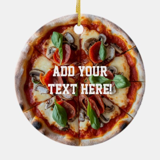 Italian Pizzeria Pizza Kitchen Voeg Jouw tekst toe Keramisch Ornament (Achterkant)