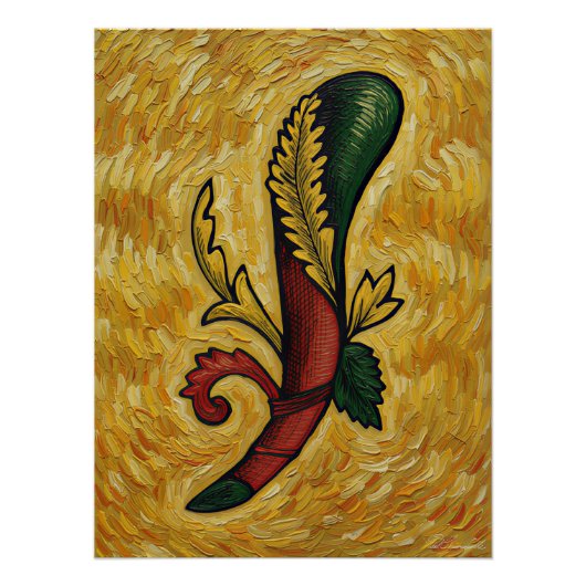 Italian Playing Cards - Ace of Clubs, Scopa Perfect Poster (Voorkant)