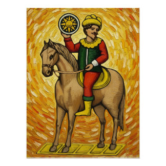 Italian Playing Cards - Cavalier of Coins Briscola Perfect Poster