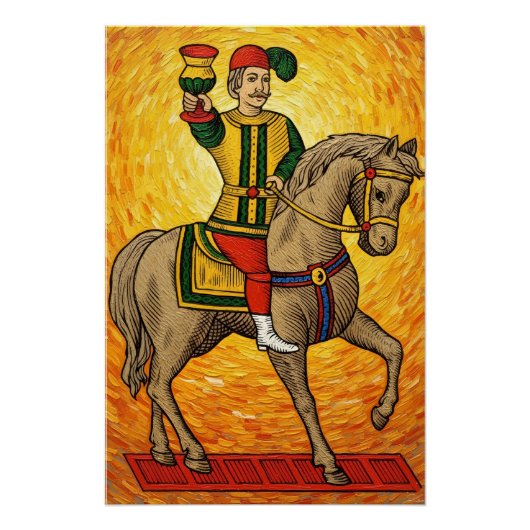 Italian Playing Cards - Cavalier of Cups, Scopa Perfect Poster (Voorkant)