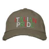 Italian Pride Olive Distressed Baseball Pet (Voorkant)