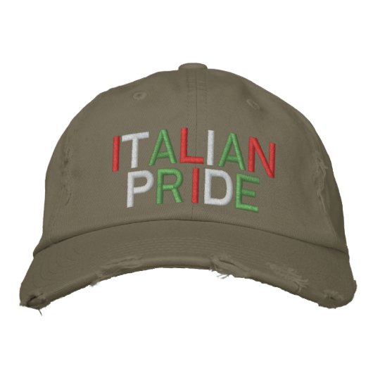 Italian Pride Olive Distressed Baseball Pet (Voorkant)