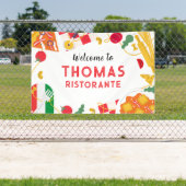 Italian Ristorante Party Birthday backdrop Spandoek (Insitu)