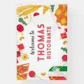 Italian Ristorante Party Birthday backdrop Spandoek (Verticaal)