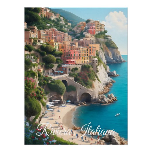 Italian Riviera Travel Poster (Voorkant)