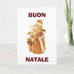 ITALIAN SANTA SAY "BUON NATALE" EATDRINKBEMERRY FEESTDAGEN KAART