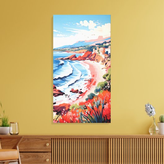 Italian Seaside Village Canvas Wall Art (Insitu (Woonkamer))