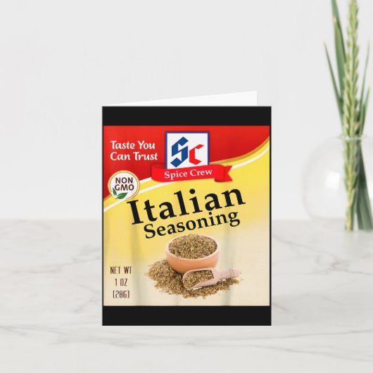 Italian Seasoning Condiment Costume Holiday Sce Co Kaart (Voorkant)