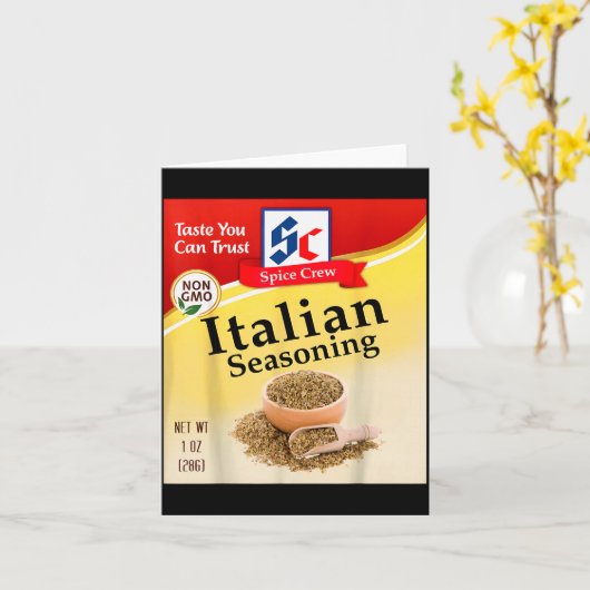 Italian Seasoning Condiment Costume Holiday Sce Co Kaart (Gele Bloem)