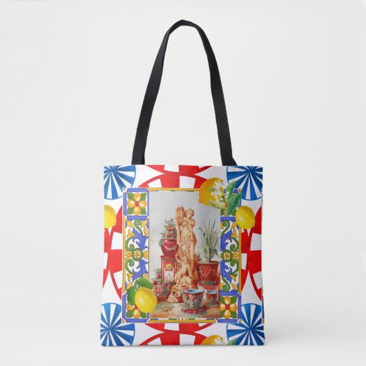 Italian,Sicilian art,maiolica,tiles,baroque art   Tote Bag (Voorkant)