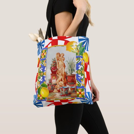 Italian,Sicilian art,maiolica,tiles,baroque art   Tote Bag (Dichtbij)