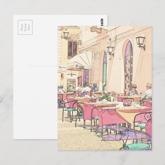 Italian Sidewalk Cafe Briefkaart (Voorkant / Achterkant)