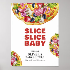 Italian Slice Pizza Baby shower Welkom Poster