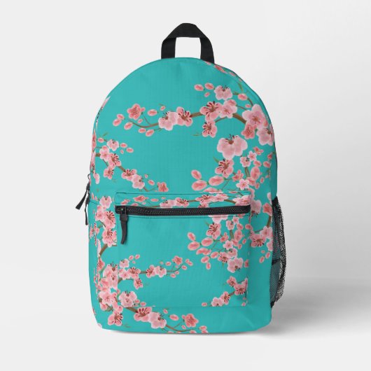 Italian Spring Cherry Blossom Watercolor Backpack Bedrukte Rugzak (Voorkant)