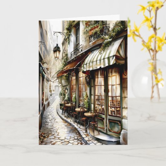 Italian Street Plain Wenskaart Kaart (Gele Bloem)