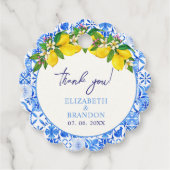 Italian-Style Wedding with Mediterranean Tiles Bedankjes Labels (Voorkant)