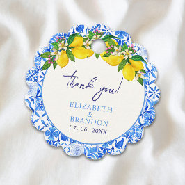 Italian-Style Wedding with Mediterranean Tiles Bedankjes Labels
