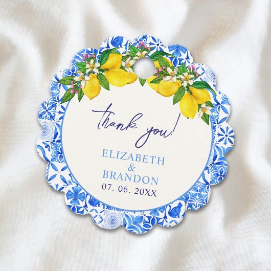 Italian-Style Wedding with Mediterranean Tiles Bedankjes Labels