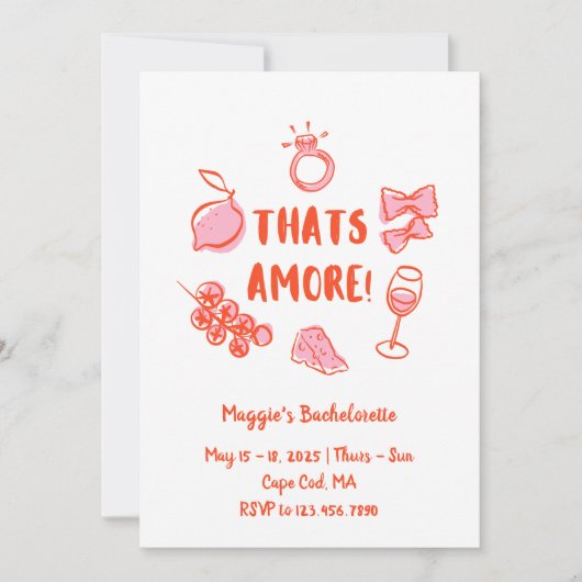 Italian Summer Bachelorette Invitation  Kaart (Voorkant)