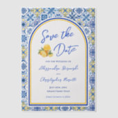 Italian Summer Destination Wedding Save The Date Vellum Uitnodigingen (Voorkant)