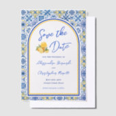 Italian Summer Destination Wedding Save The Date Vellum Uitnodigingen (Offset)