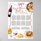 Italian That's Amore Bridal Shower Seating Chart Poster (Voorkant)