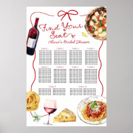 Italian That's Amore Bridal Shower Seating Chart Poster