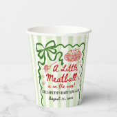 Italian Theme Baby Shower Green Bow Papieren Bekers (Achterkant)
