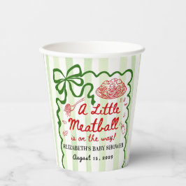 Italian Theme Baby Shower Green Bow Papieren Bekers
