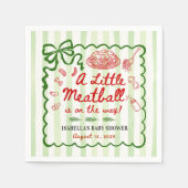 Italian Theme Baby Shower Green Bow Servet (Voorkant)
