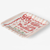 Italian Theme Baby Shower Red Bow Papieren Bordje (Gebogen)