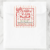 Italian Theme Baby Shower Red Bow Vierkante Sticker (Tas)