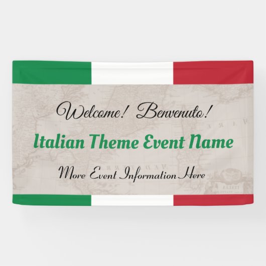  Italian Theme Event Welcome Spandoek (Horizontaal)