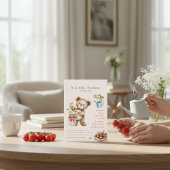 Italian Theme Teddy Bear Tomato Baby Shower QR Kaart