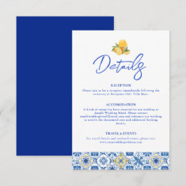 Italian Tiles La Dolce Vita Destination Wedding Informatiekaartje
