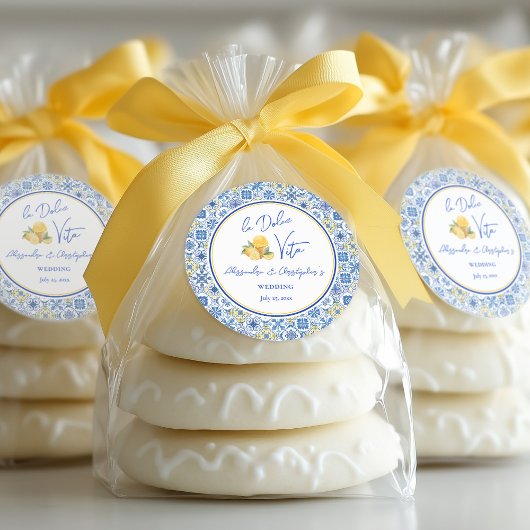 Italian Tiles La Dolce Vita Destination Wedding  Ronde Sticker