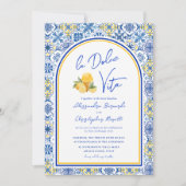 Italian Tiles La Dolce Vita Wedding Kaart (Voorkant)