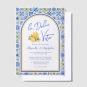 Italian Tiles La Dolce Vita Wedding Vellum Uitnodigingen (Offset)