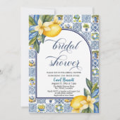Italian Tiles Lemon Theme Summer Bridal Shower Kaart (Voorkant)