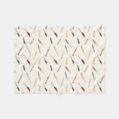 Italian Vintage Knives Illustrated Pattern Fleece  Deken (Voorkant (Horizontaal))