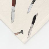 Italian Vintage Knives Illustrated Pattern Fleece  Deken (Hoek)