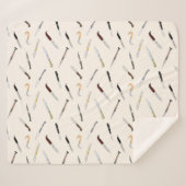 Italian Vintage Knives Illustrated Pattern Fleece  Sherpa Deken (Voorkant (horizontaal))