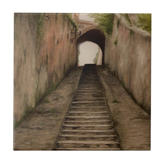 Italian Walkway keramische tegel onderzetter Tegeltje (Voorkant)