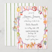 Italian Watercolor Rustic Bridal Shower Invitation Kaart (Voorkant / Achterkant)
