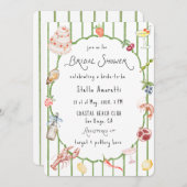 Italian Watercolor Rustic Bridal Shower Invitation Kaart (Voorkant / Achterkant)