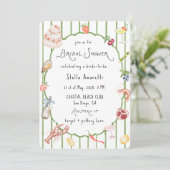 Italian Watercolor Rustic Bridal Shower Invitation Kaart (Staand voorkant)