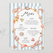 Italian Watercolor Rustic Colorful Wedding Menu Kaart (Voorkant / Achterkant)