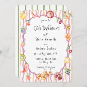 Italian Watercolor Rustic Wedding Invitation Kaart (Voorkant / Achterkant)