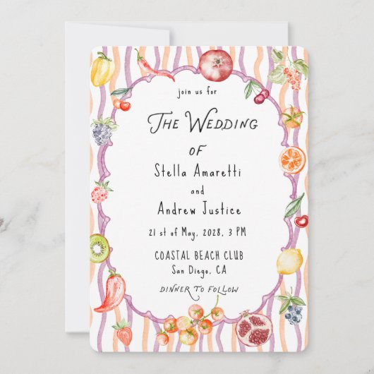 Italian Watercolor Rustic Wedding Invitation Kaart (Voorkant)