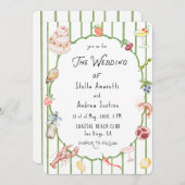 Italian Watercolor Rustic Wedding Invitation Kaart (Voorkant / Achterkant)
